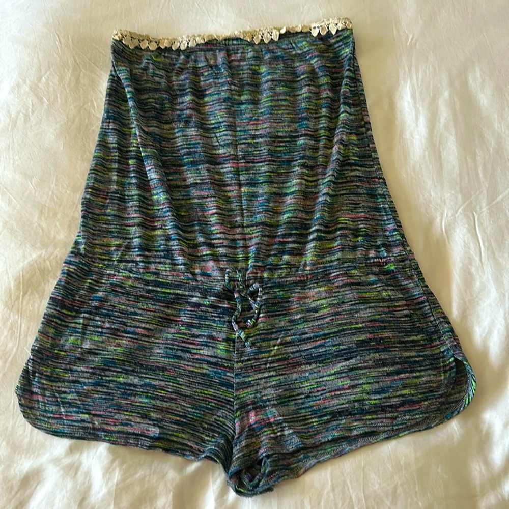 Multicolor Strapless Romper
